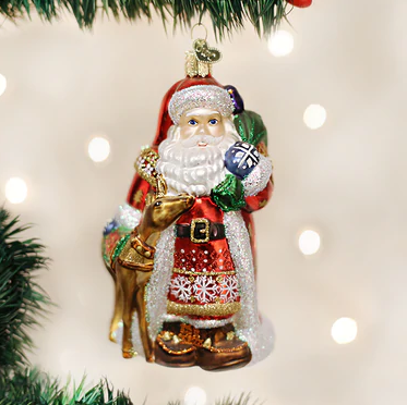 Nordic Santa Glass Ornament  Old World Christmas   