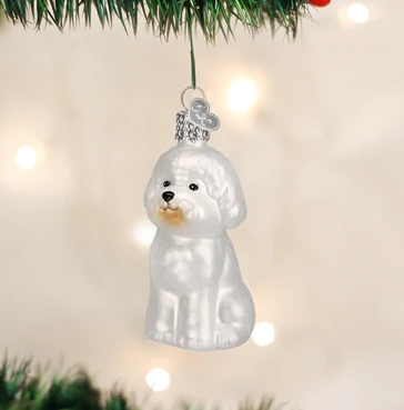 Bichon Frise Glass Ornament  Old World Christmas   