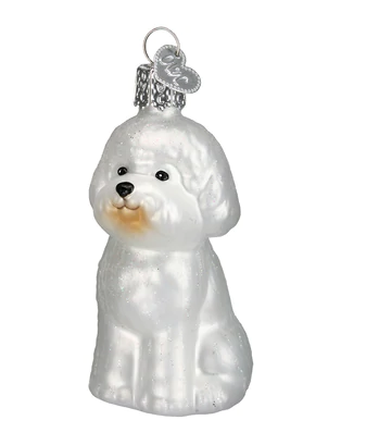 Bichon Frise Glass Ornament  Old World Christmas   