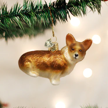 Pembroke Welsh Corgi Glass Ornament  Old World Christmas   