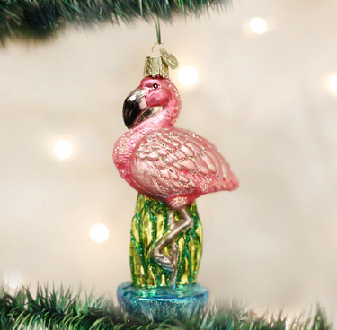 Flamingo Glass Ornament  Old World Christmas   