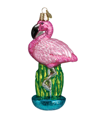 Flamingo Glass Ornament  Old World Christmas   