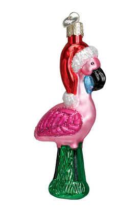 Yard Flamingo Glass Ornament  Old World Christmas   