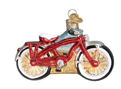 Cruiser Bike Glass Ornament  Old World Christmas   