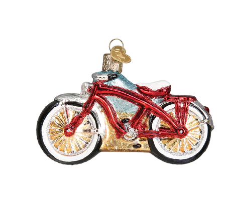 Cruiser Bike Glass Ornament  Old World Christmas   