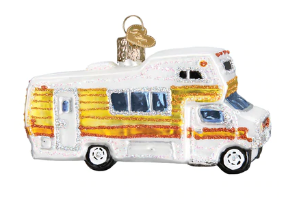 Classic Motorhome Glass Ornament  Old World Christmas   