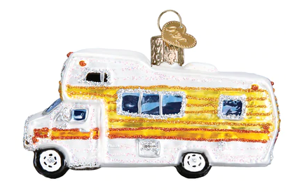 Classic Motorhome Glass Ornament  Old World Christmas   