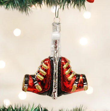 Ski Boots Glass Ornament  Old World Christmas   