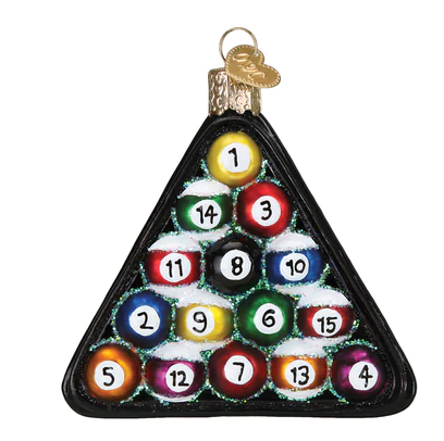 Billiard Balls Glass Ornament  Old World Christmas   