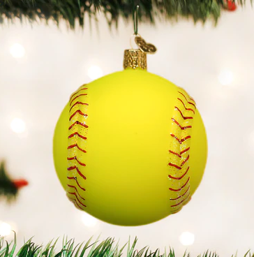 Softball Glass Ornament  Old World Christmas   