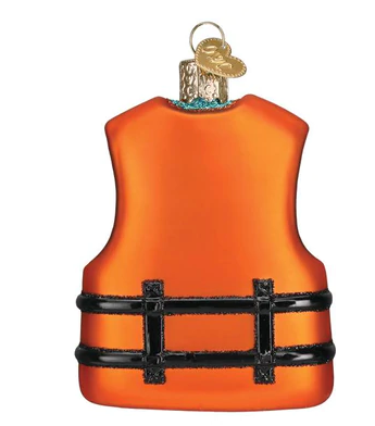 Life Jacket Glass Ornament  Old World Christmas   