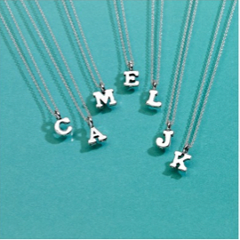 Dainty Mini Initial Necklaces- Silver Necklaces Plata   