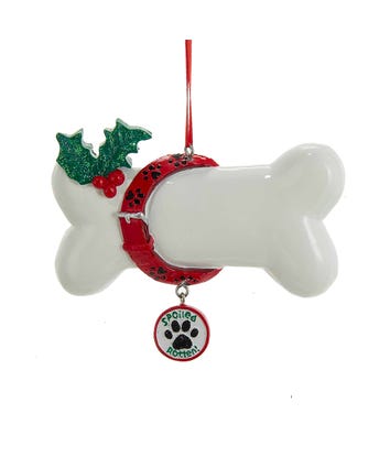 Spoiled Rotten Dog Bone Personalized Ornament  GSM Pers Orn   