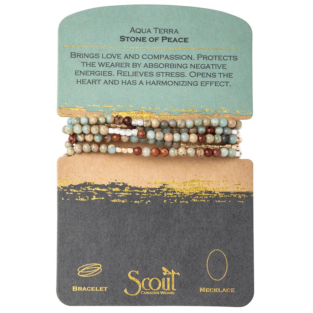 Aqua Terra Stone Wrap Bracelet/Necklace  Scout Curated Wears   