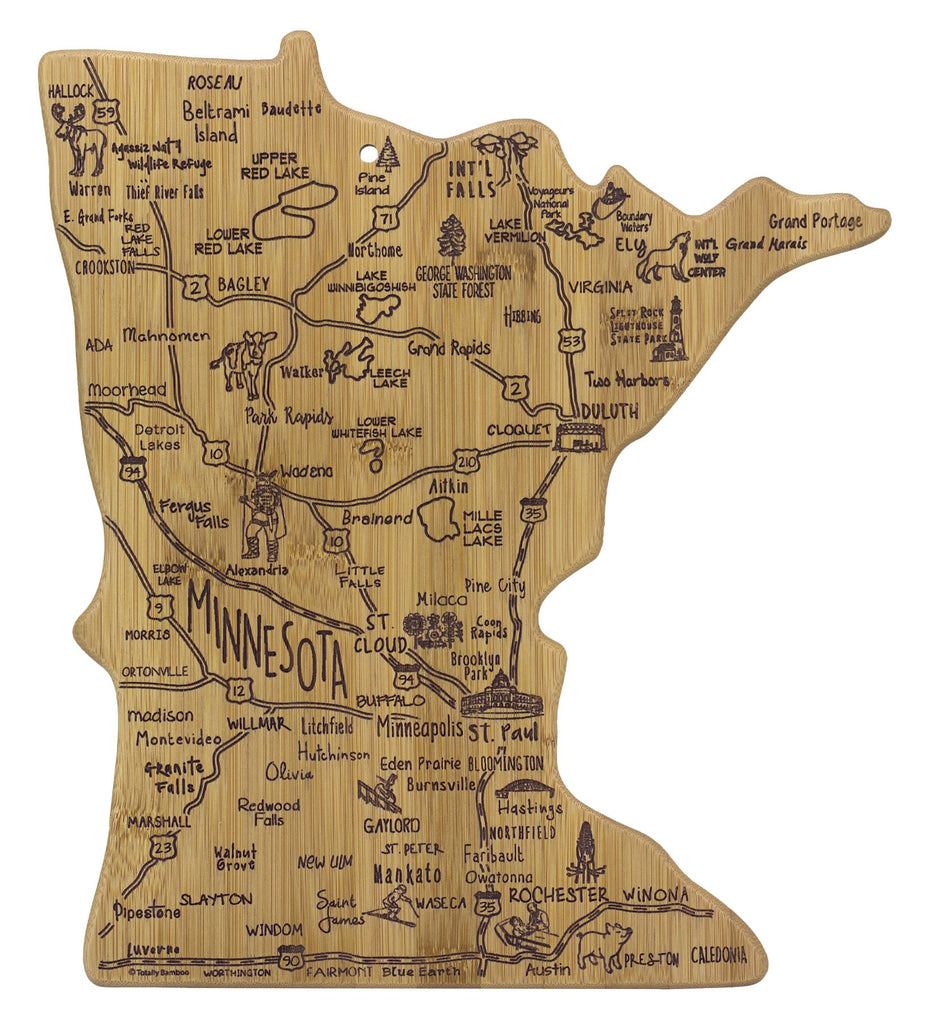 Destination Minnesota Cutting Board  Totally Bamboo   