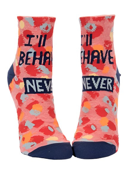 I'll Behave Never Women's Ankle Socks  Blue Q   