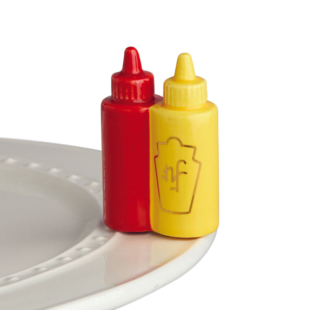 Main Squeeze Ketchup & Mustard Mini Knob  Nora Fleming   