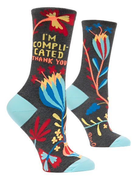 I'm Complicated Women's Crew Socks  Blue Q   