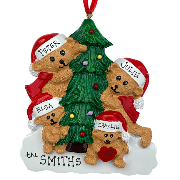 Bear Family Personalized Ornament  GSM Pers Orn Family of 4  