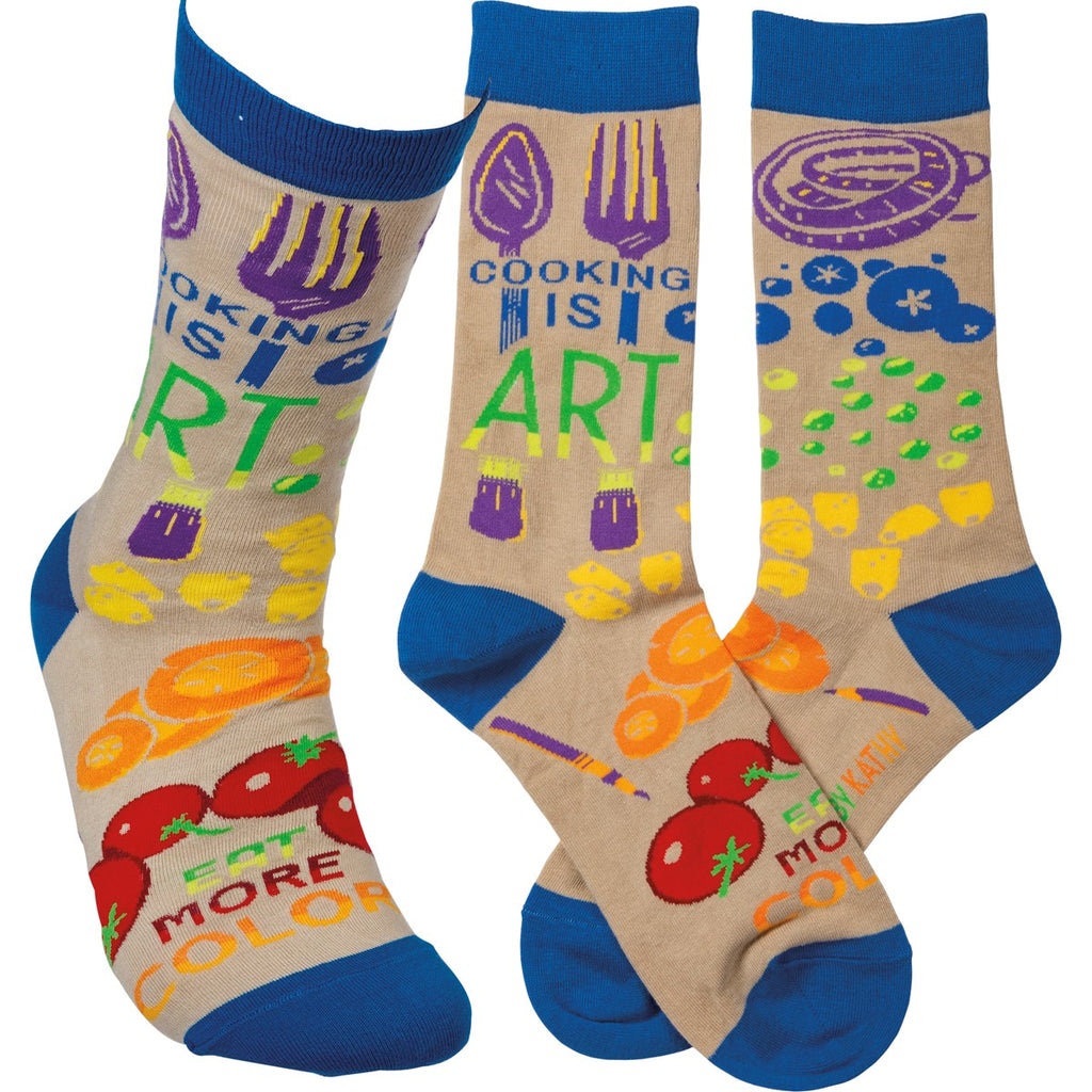 Cooking Is Art Socks  Primitives by Kathy   