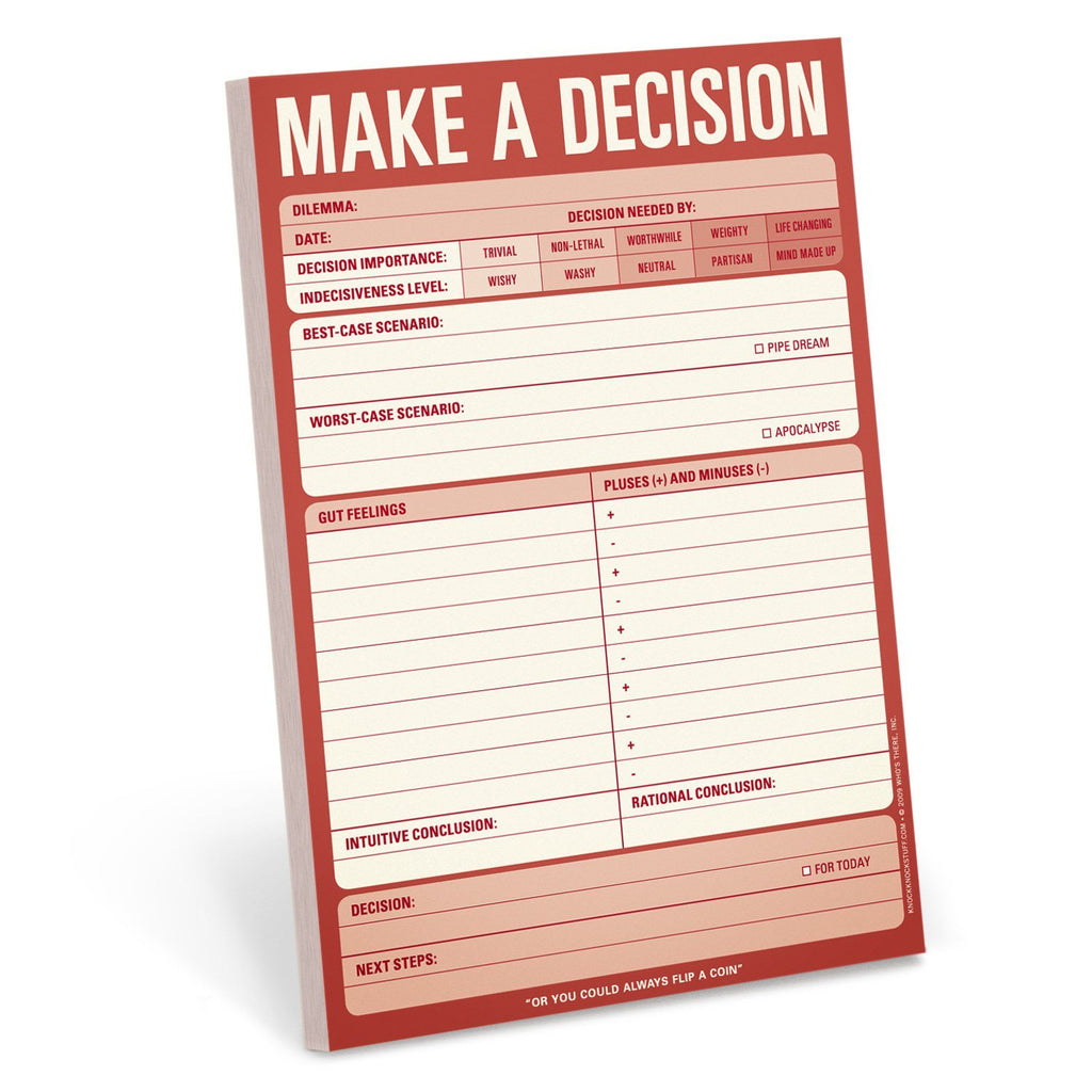 Make A Decision Pad  Knock Knock   