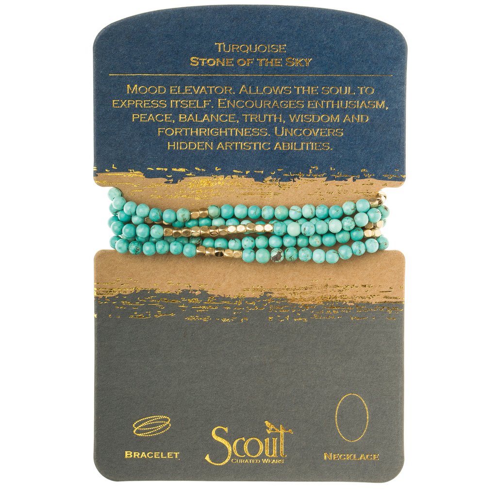 Turquoise Stone of Sky Stone Wrap Bracelet/Necklace  Scout Curated Wears   