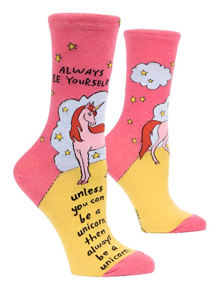 Always Be Yourself Women's Crew Socks  Blue Q   