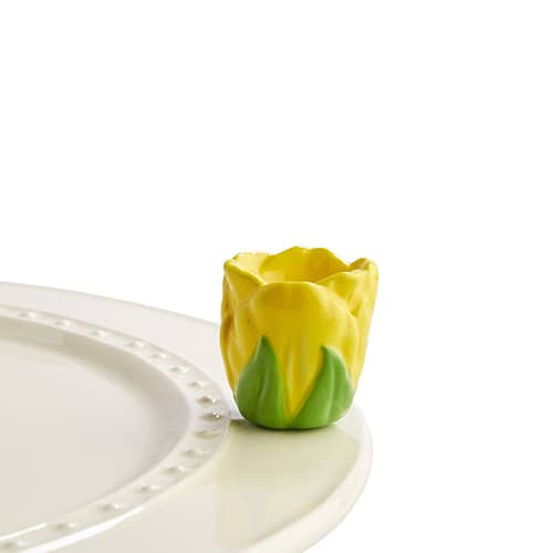 Tiptoe Thru 'Em Yellow Tulip Mini Knob  Nora Fleming   