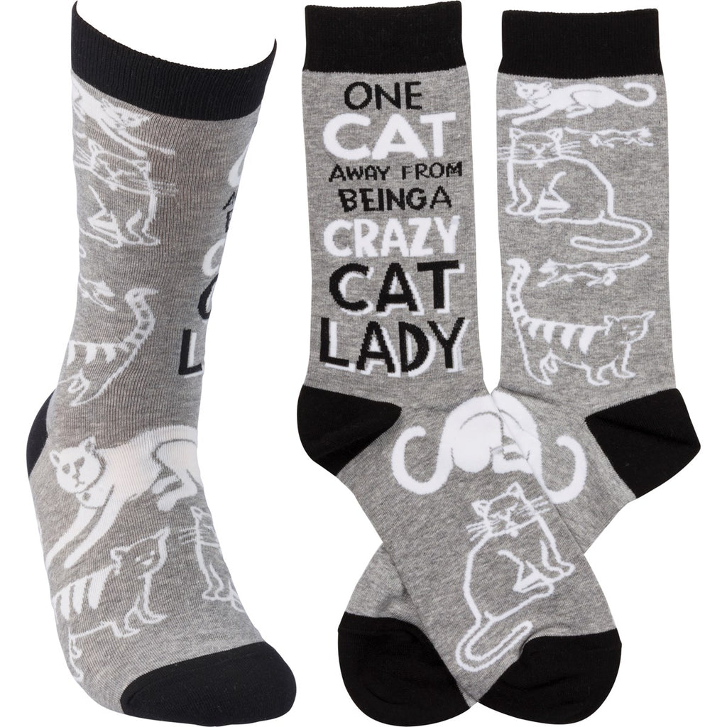 Crazy Cat Lady Socks  Primitives by Kathy   