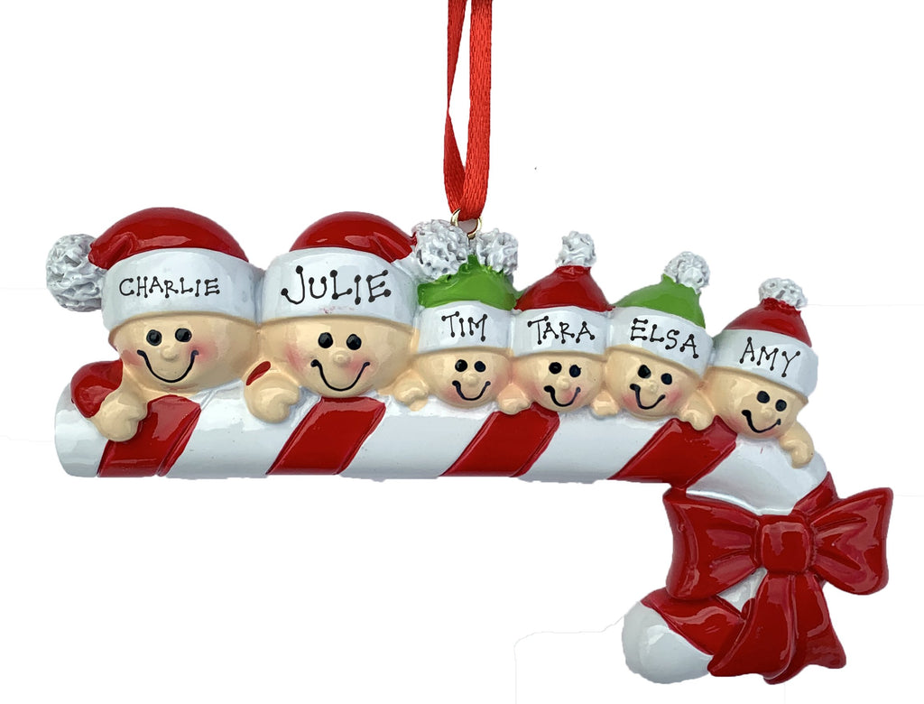 Candy Cane Family Personalized Ornament  GSM Pers Orn Family of 6  