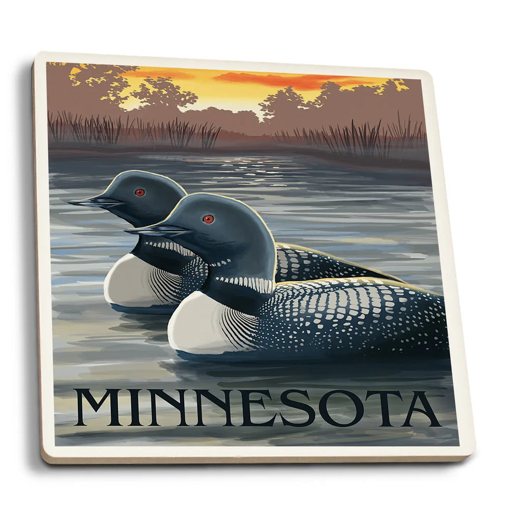 Minnesota Loon Coaster  Lantern Press   