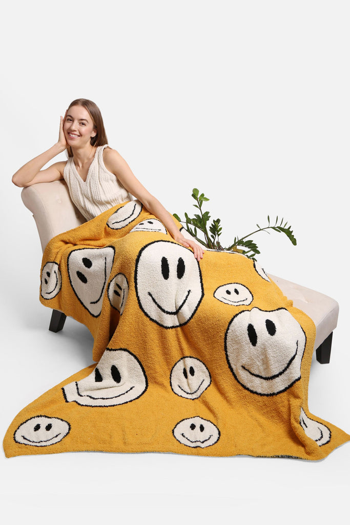 Happy Face Throw Blanket Shirts Jasmine Trading Corp   