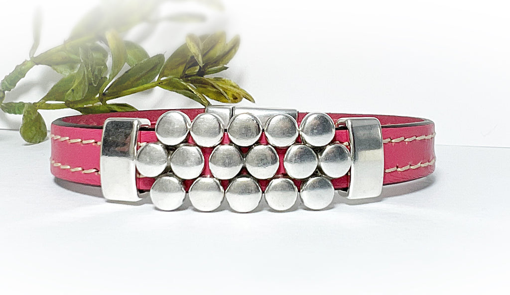 Spring Pink Dots Bracelet  Calla Lily   