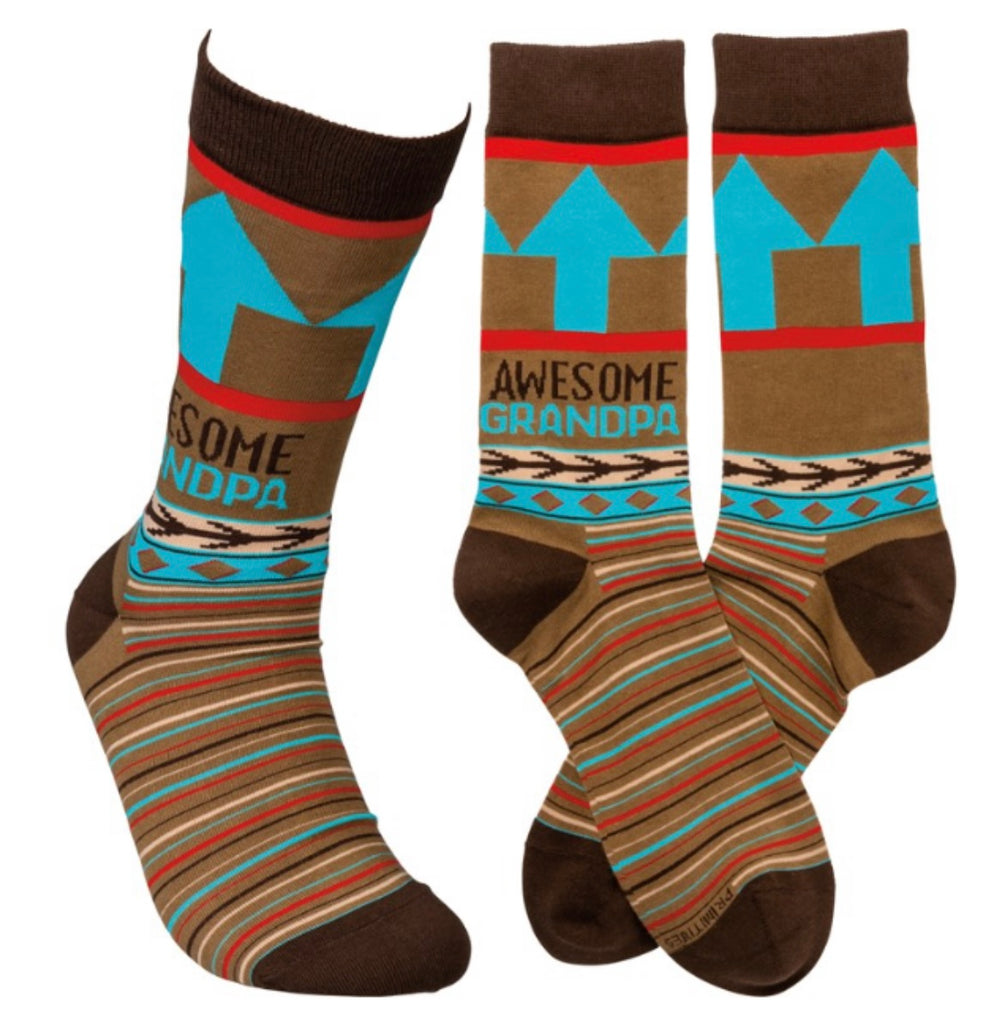 "Awesome..." Family Member Socks  Primitives by Kathy Grandpa  