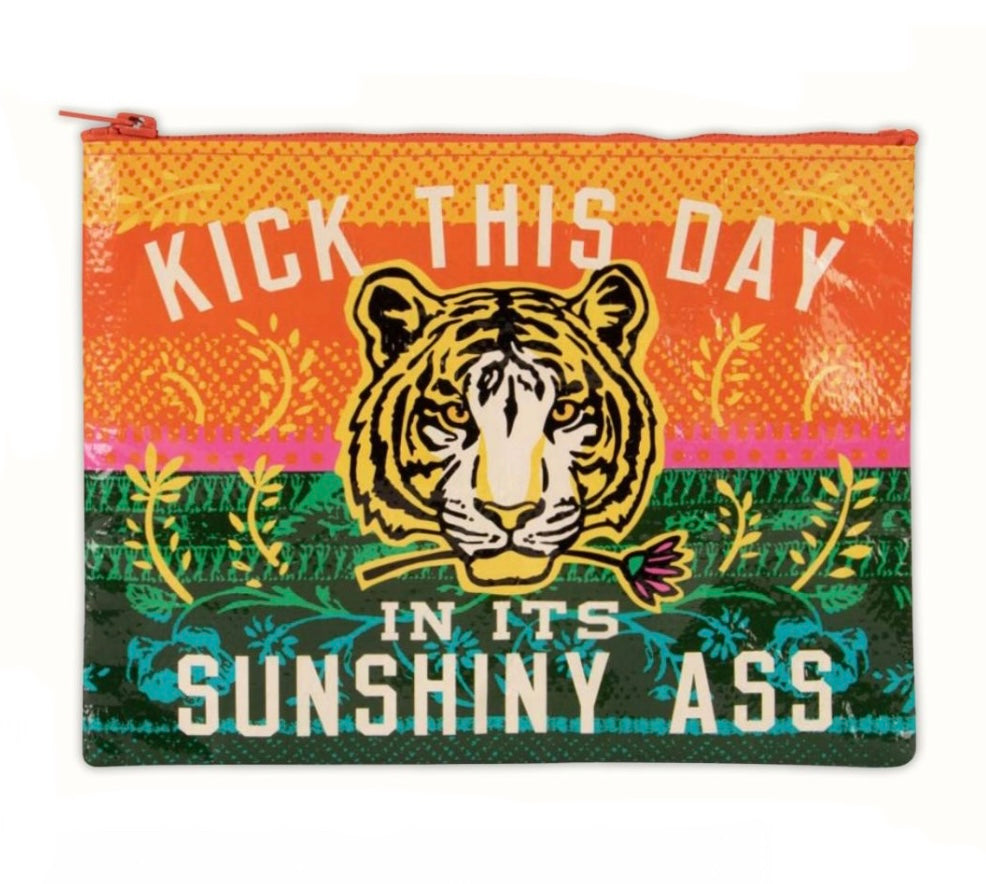 Sunshiny Ass Zipper Pouch  Blue Q   