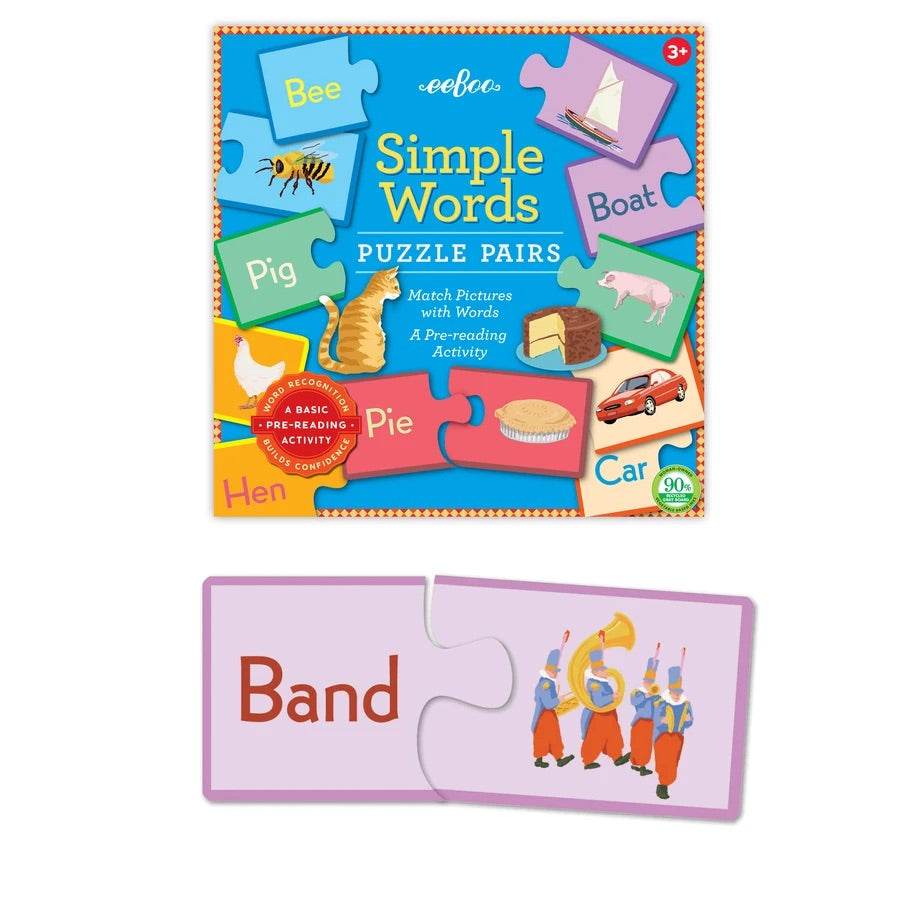 Simple Words Puzzle Pairs  Eeboo   