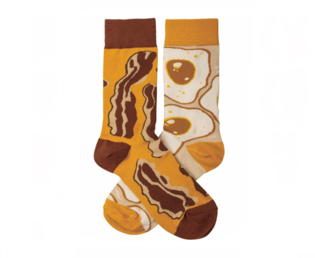 Favorite Food/Drink Combo Socks  Primitives by Kathy Bacon & Eggs  