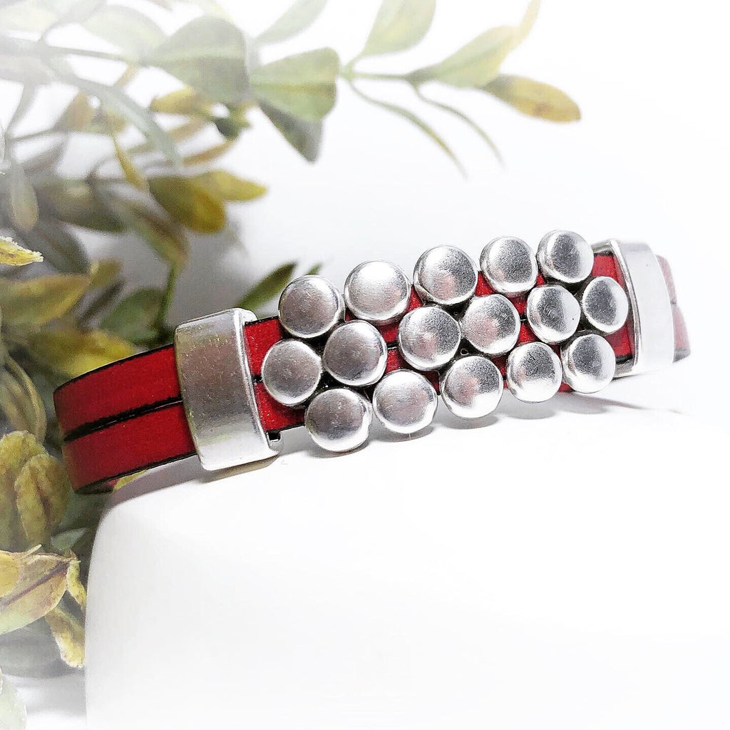 Leather DOTS Bracelet  Calla Lily   