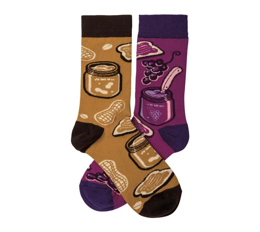 Favorite Food/Drink Combo Socks  Primitives by Kathy Peanut Butter & Jelly  