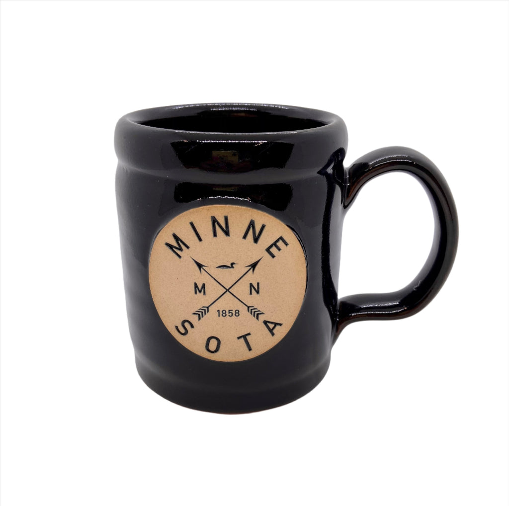 Minnesota Loon & Arrows Mug  Deneen Pottery Classic Black  