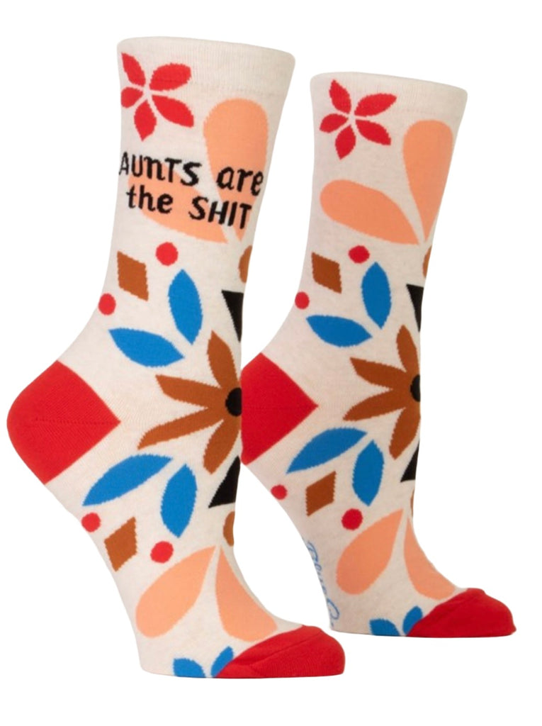 Aunts Are The Shit Women's Crew Socks  Blue Q   