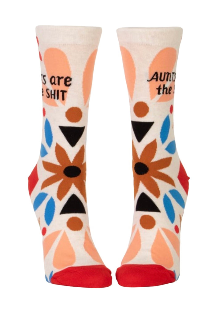 Aunts Are The Shit Women's Crew Socks  Blue Q   