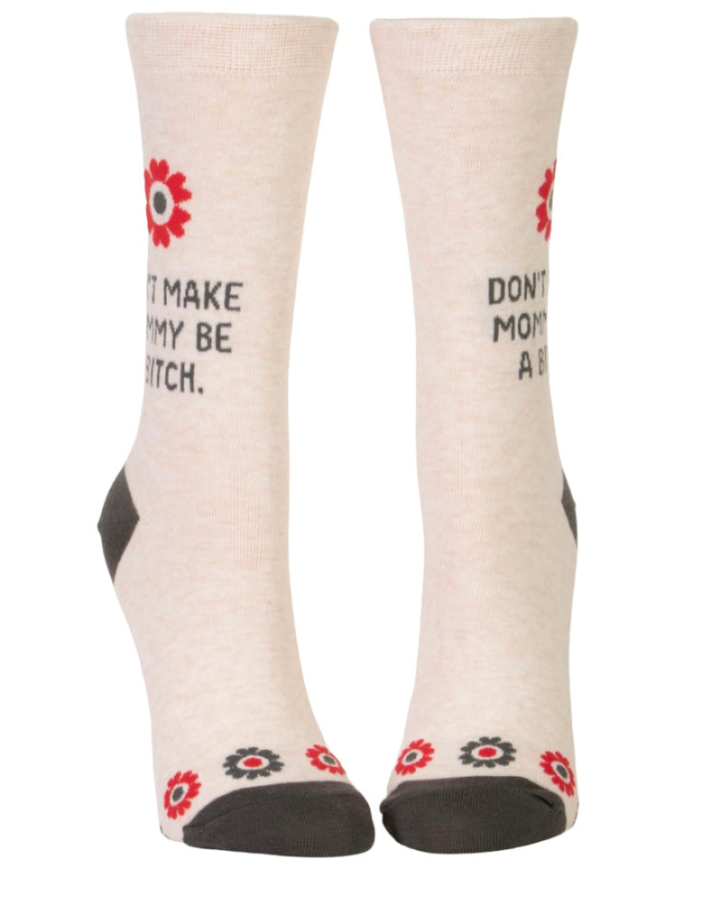 Don't Make Mommy...Women's Crew Socks  Blue Q   