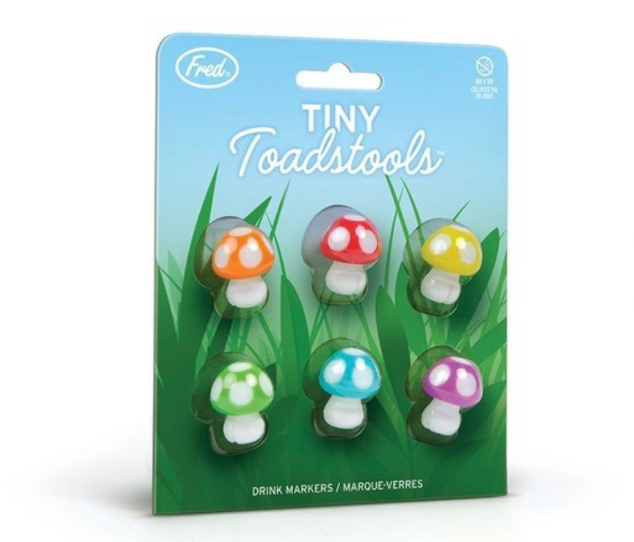 Tiny Toadstools Drink Charms  Fred and Friends   