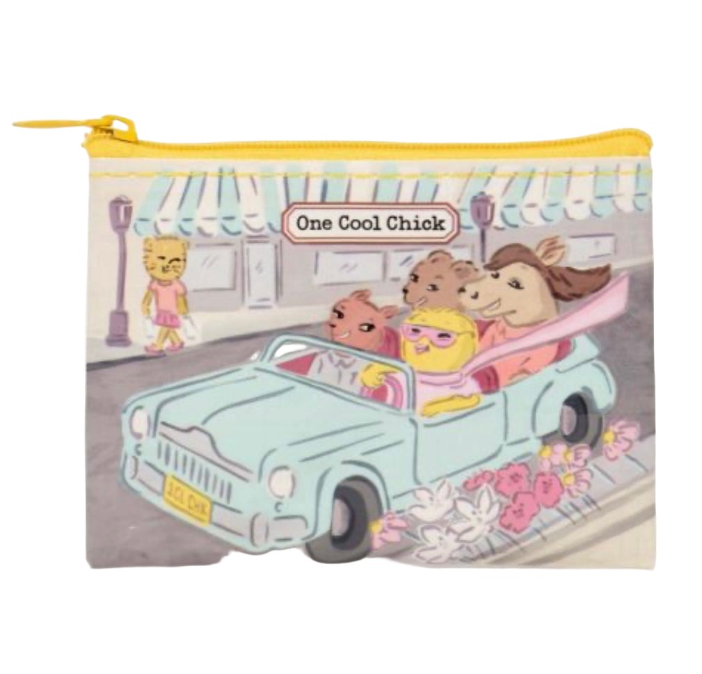 One Cool Chick Coin Purse  Blue Q   