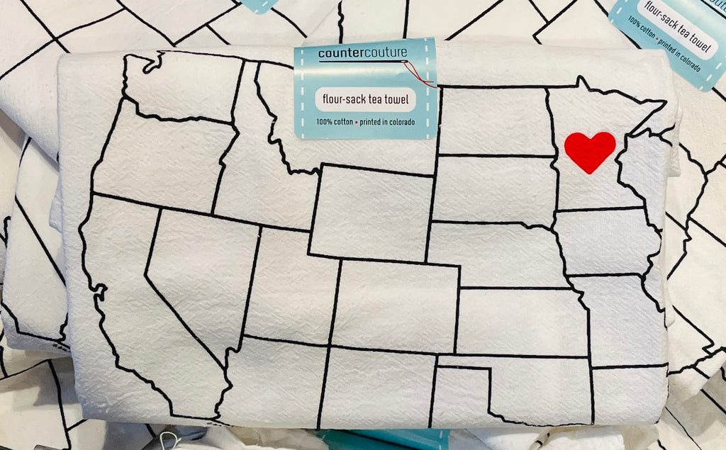 Minnesota USA Map Towel  Counter Couture   