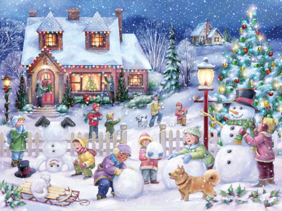 Snowman Celebration 550 Piece Puzzle  Vermont Christmas Company   