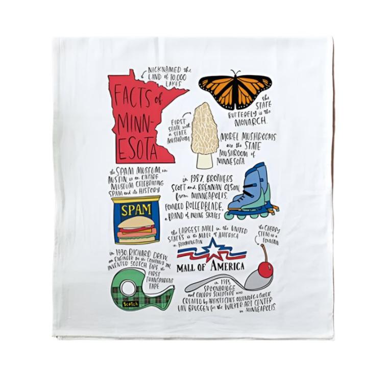 State Facts Kitchen Towel: Minnesota  Allport Editions   