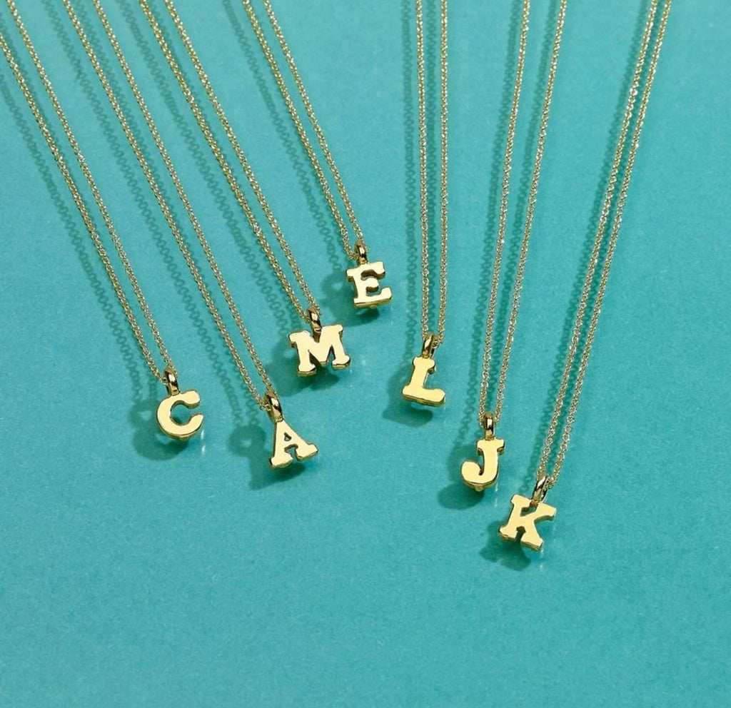 Dainty Mini Initial Necklaces- Gold Necklaces Plata   