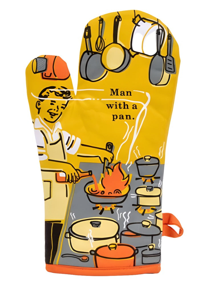 Man With A Pan Oven Mitt  Blue Q   